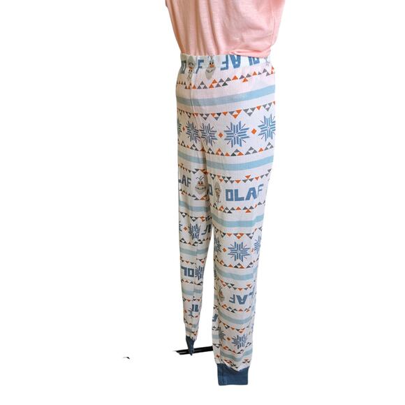 Disney‎ Womens Lounge Pants XL Olaf Frozen Waffle Knit MJC Intl Cartoon PJ Comfy - Picture 4 of 7